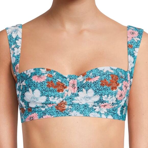 NWT Time and Tru Plus Balconette Floral Bikini Top Size 2X - Picture 1 of 14
